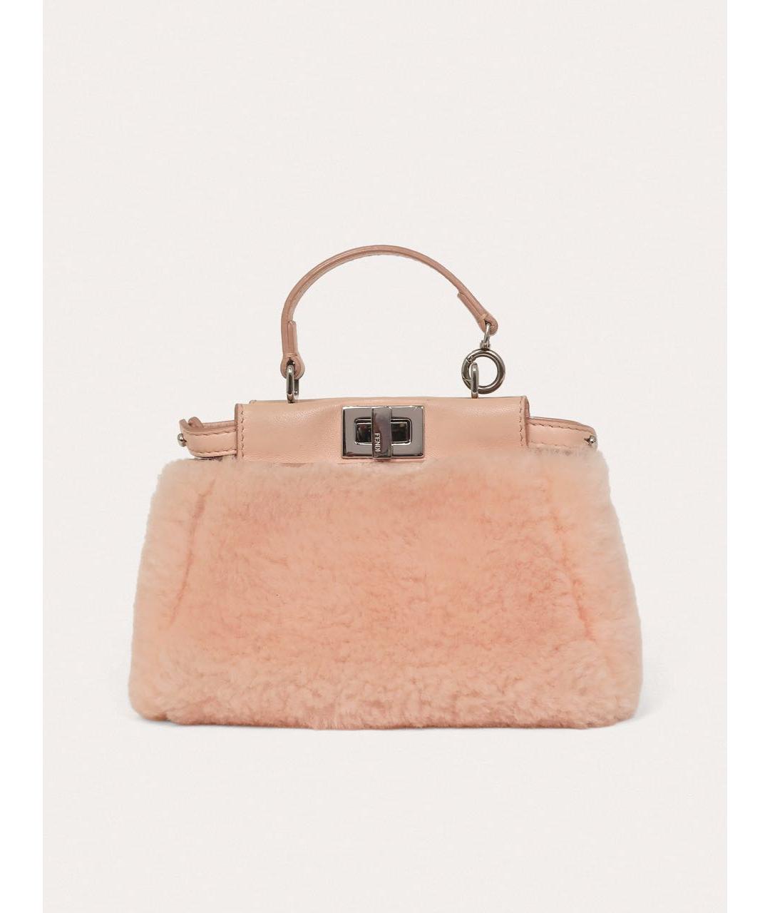 FENDI Розовая меховая сумка с короткими ручками, фото 9