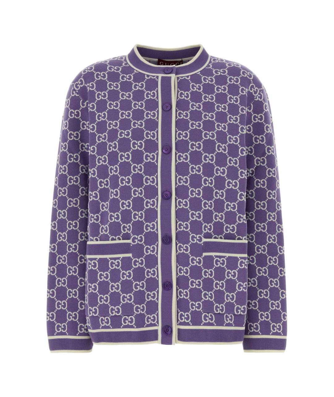 GUCCI Фиолетовый хлопковый кардиган, фото 1