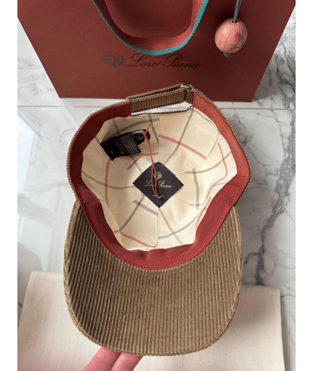 LORO PIANA Коричневая хлопковая кепка/бейсболка, фото 3