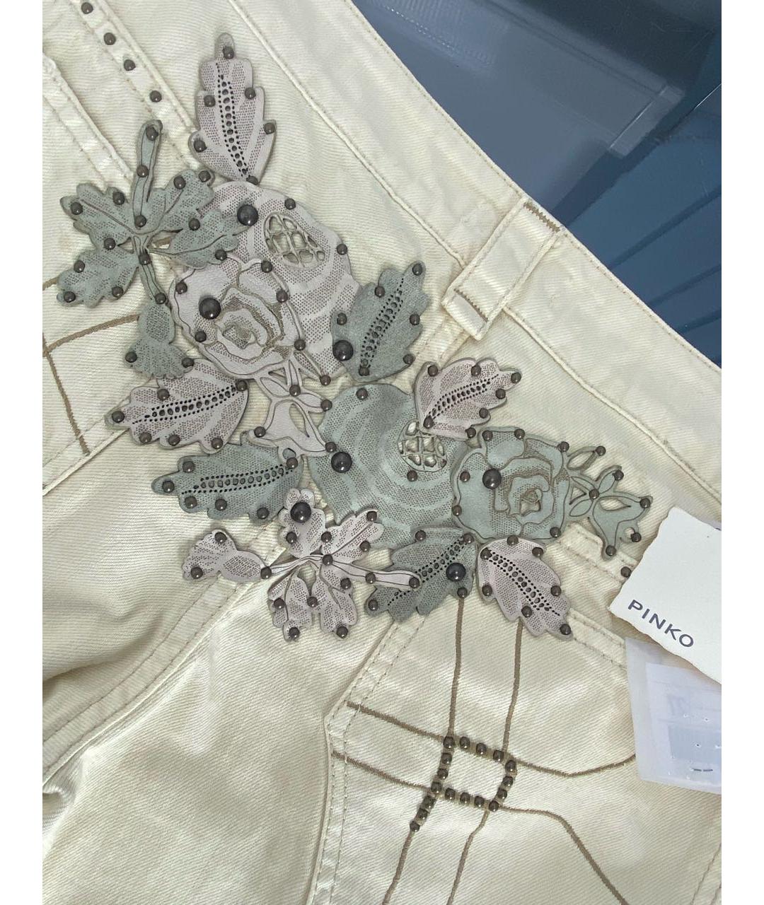 PINKO Бежевые хлопковые шорты, фото 4