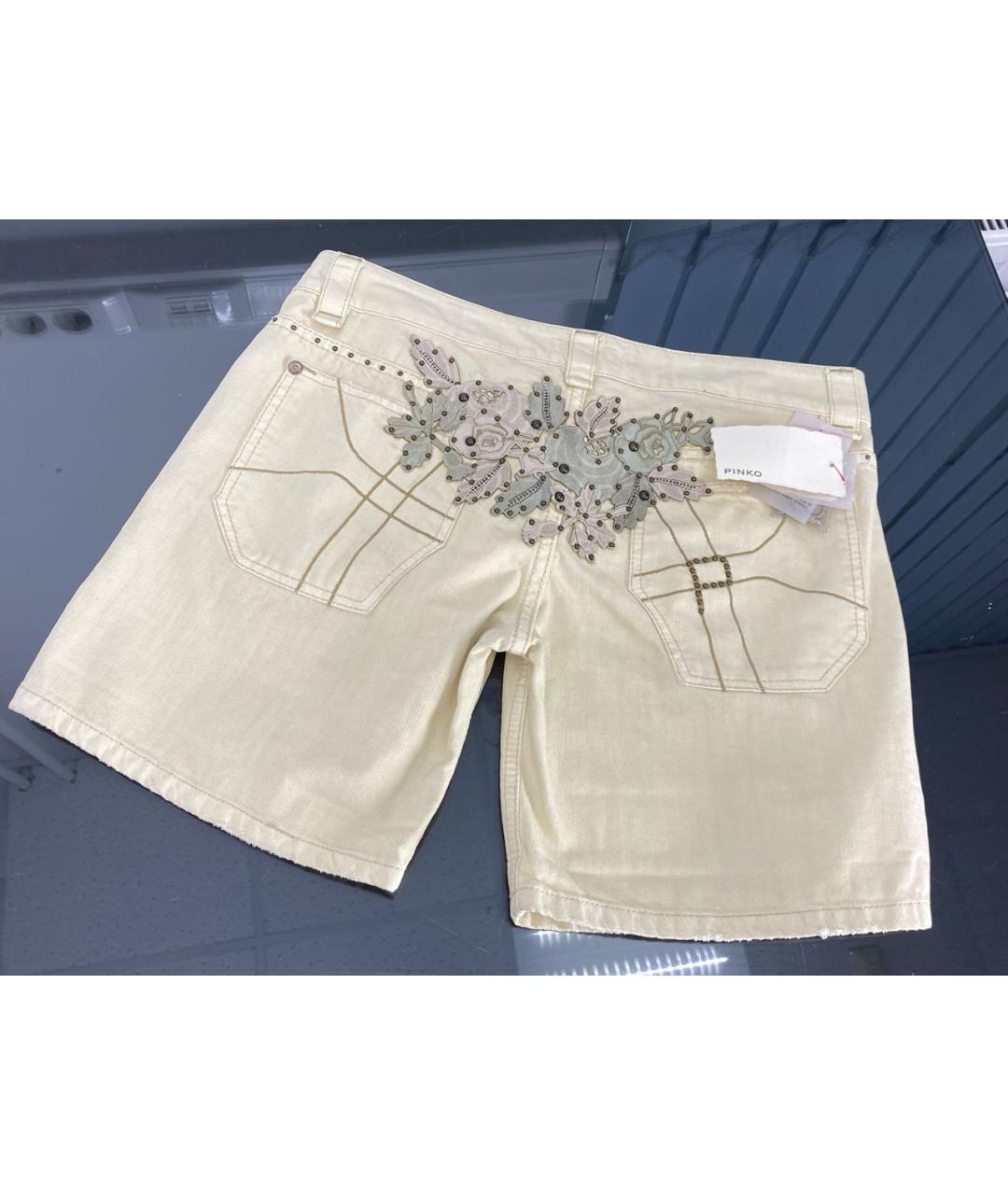 PINKO Бежевые хлопковые шорты, фото 7