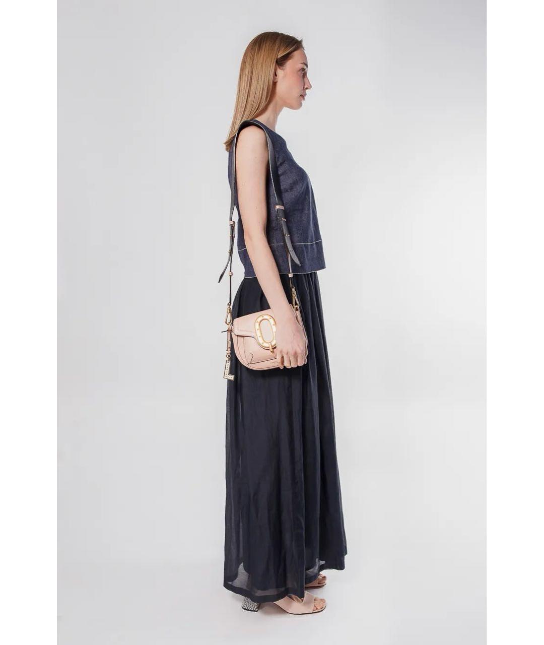 PESERICO Темно-синее хлопковое коктейльное платье, фото 4