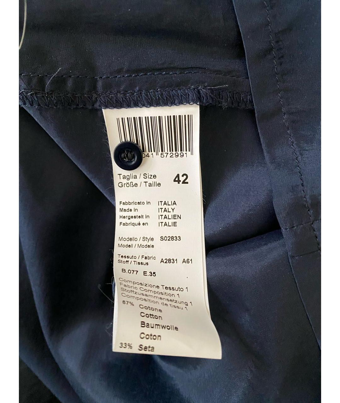 PESERICO Темно-синее хлопковое коктейльное платье, фото 8