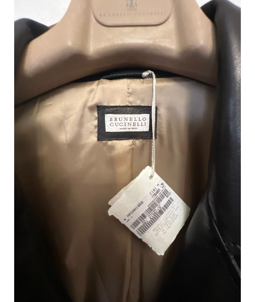 BRUNELLO CUCINELLI Черная кожаная куртка, фото 3