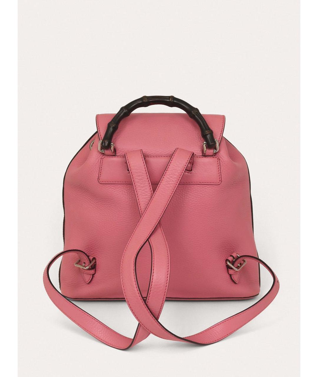 GUCCI Розовый кожаный рюкзак, фото 3