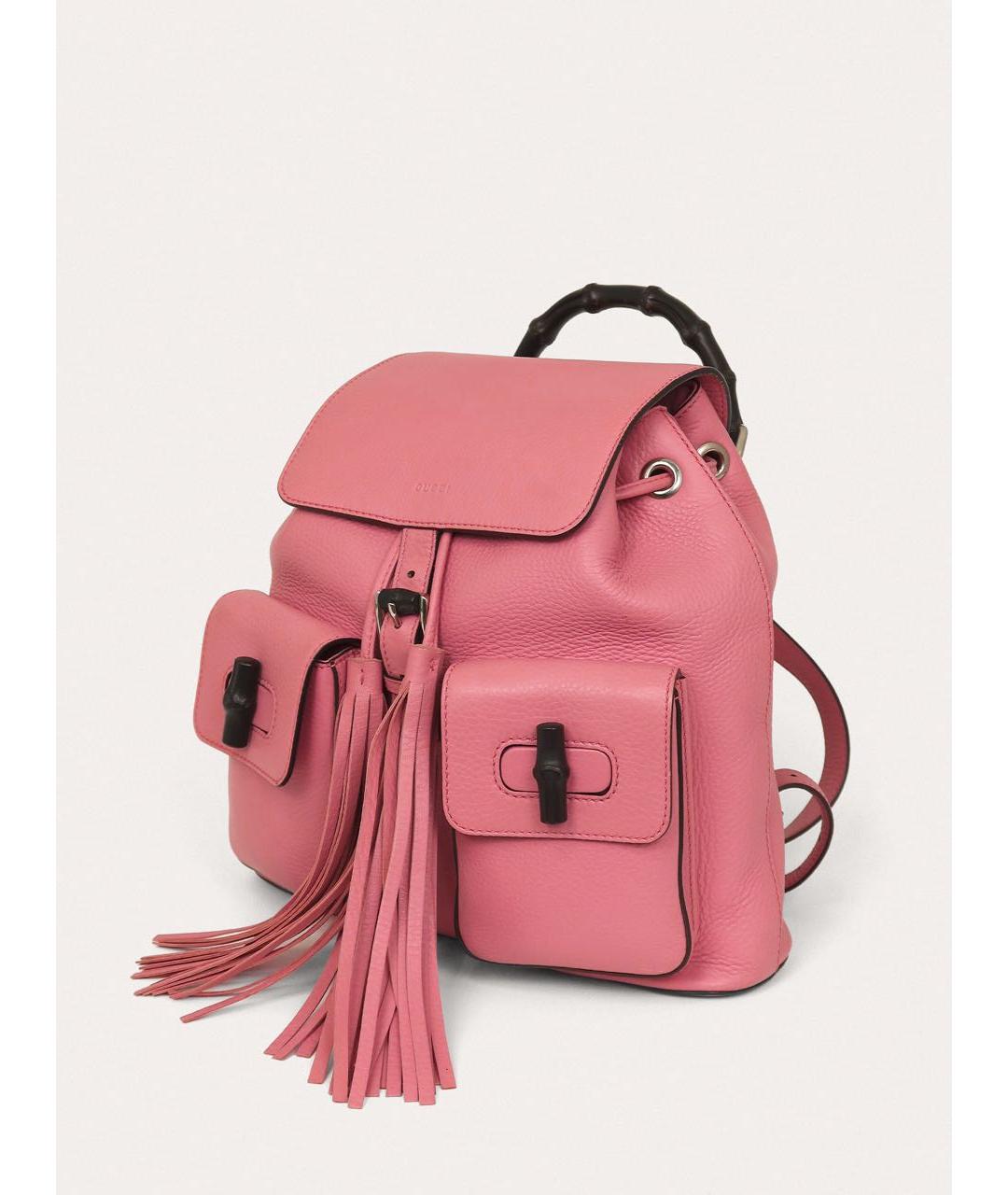 GUCCI Розовый кожаный рюкзак, фото 2