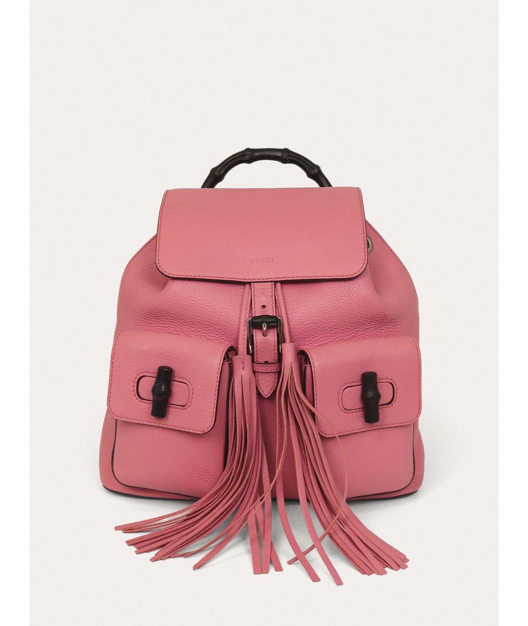 GUCCI Розовый кожаный рюкзак, фото 9