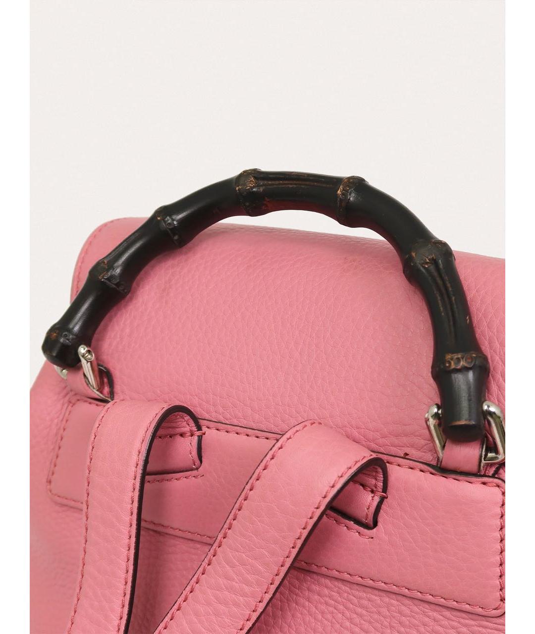 GUCCI Розовый кожаный рюкзак, фото 6
