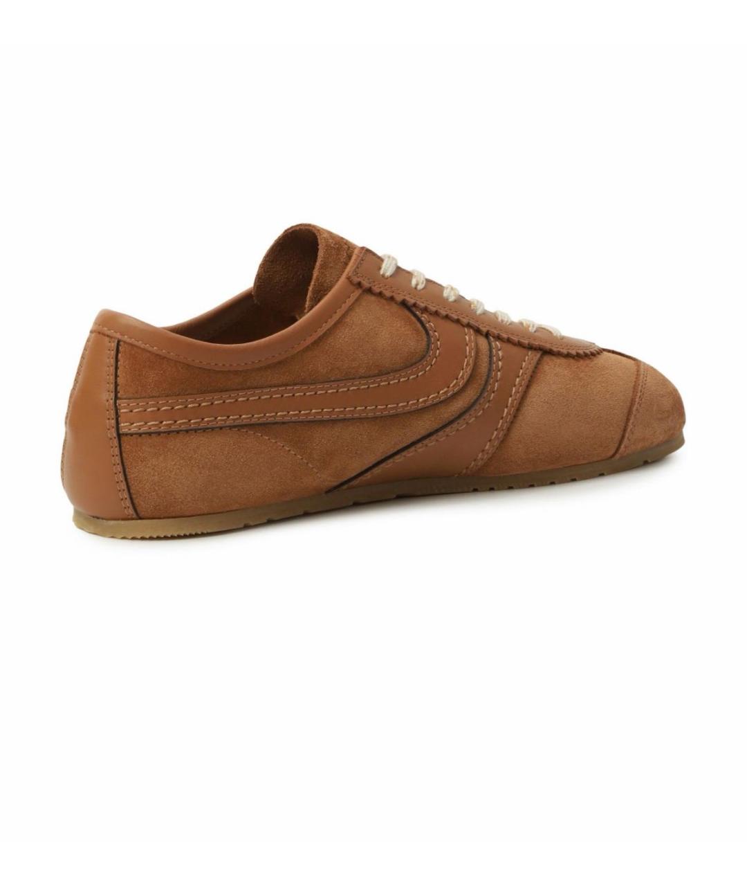 DRIES VAN NOTEN Оранжевое замшевые низкие кроссовки / кеды, фото 2