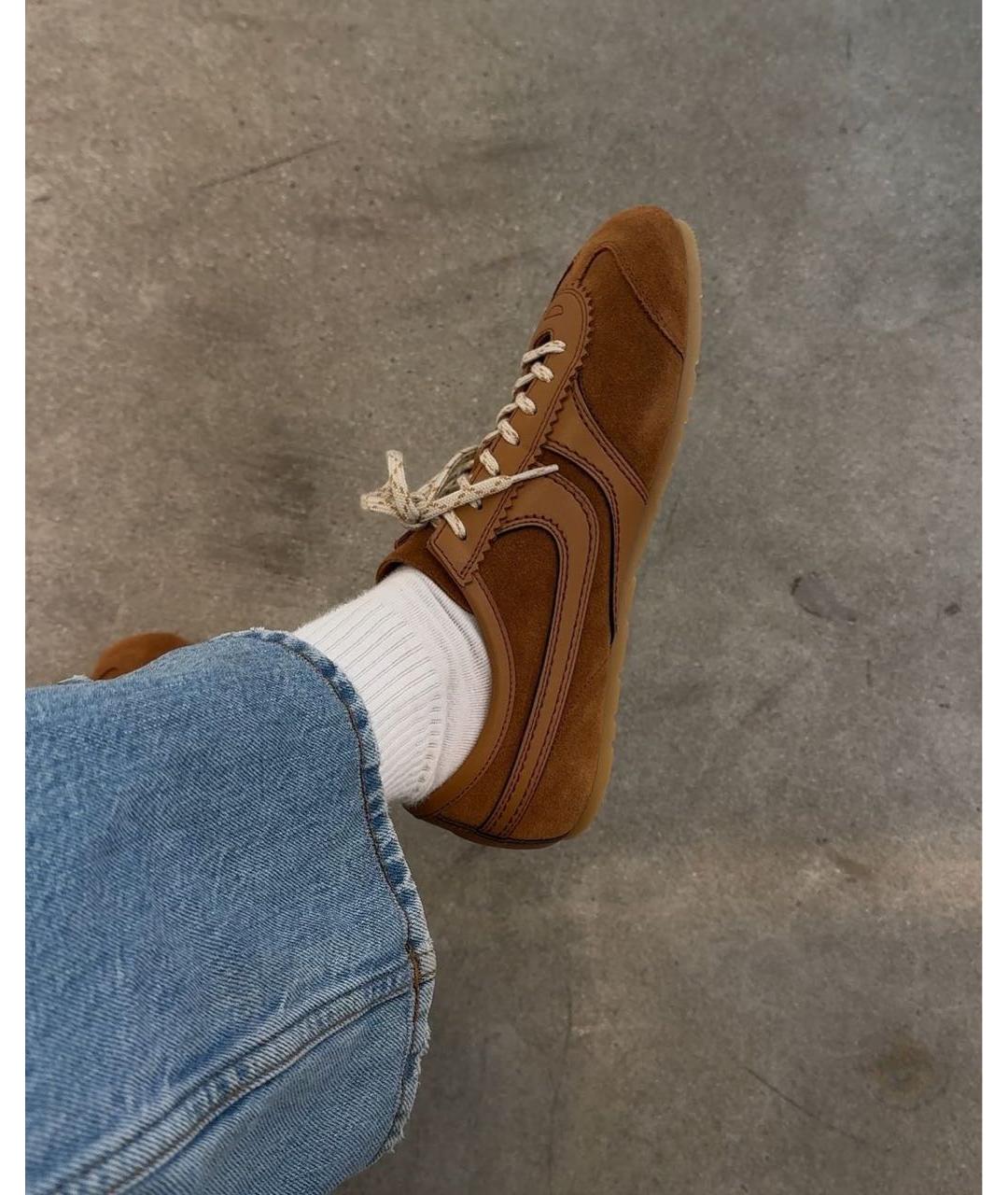 DRIES VAN NOTEN Оранжевое замшевые низкие кроссовки / кеды, фото 7