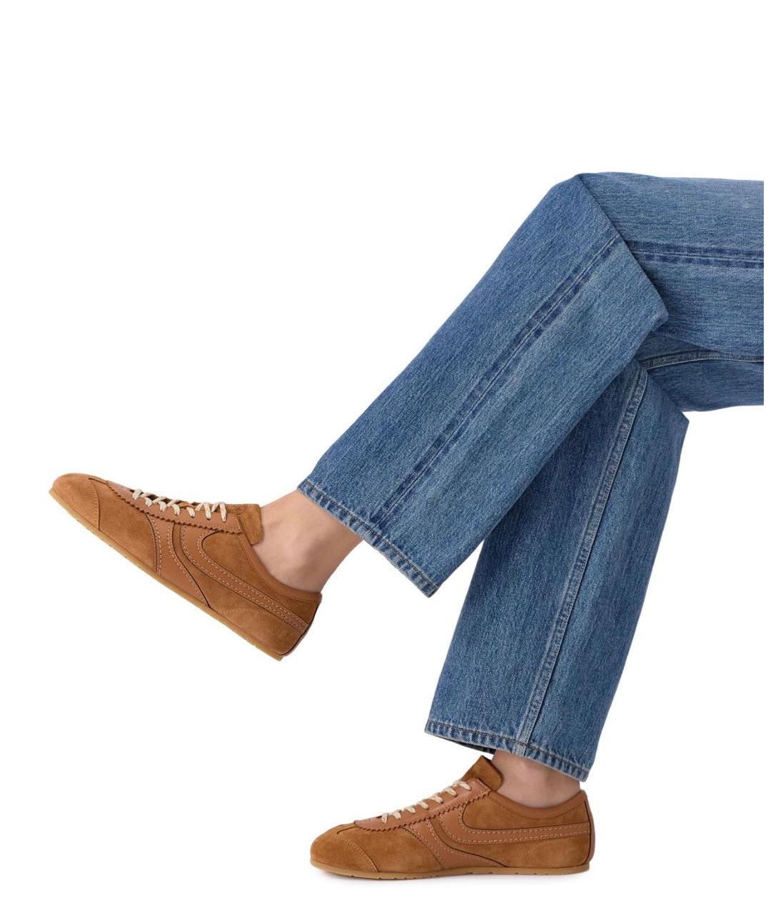 DRIES VAN NOTEN Оранжевое замшевые низкие кроссовки / кеды, фото 5