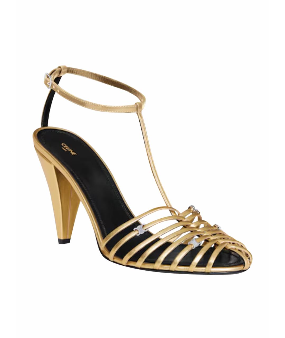 CELINE Золотые кожаные туфли, фото 1