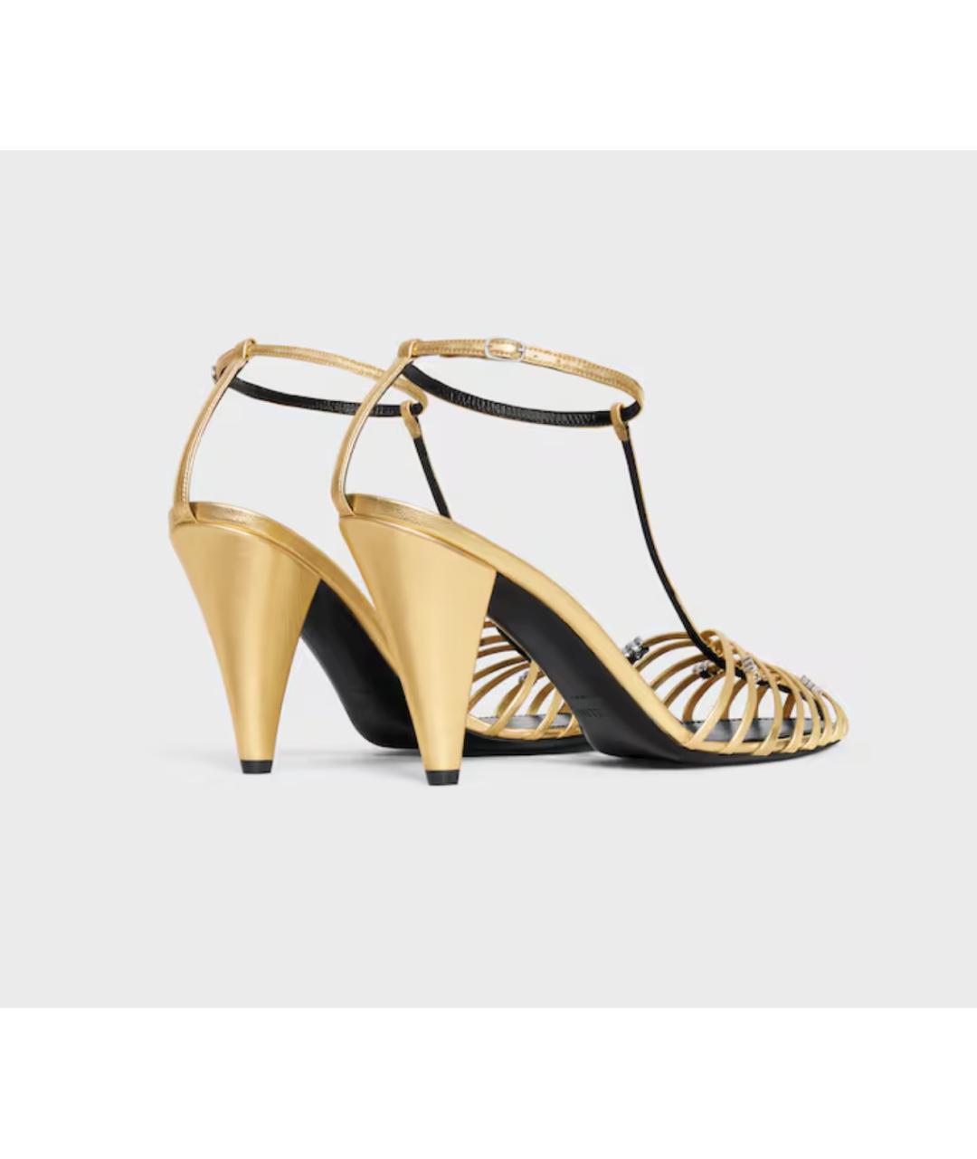 CELINE Золотые кожаные туфли, фото 2