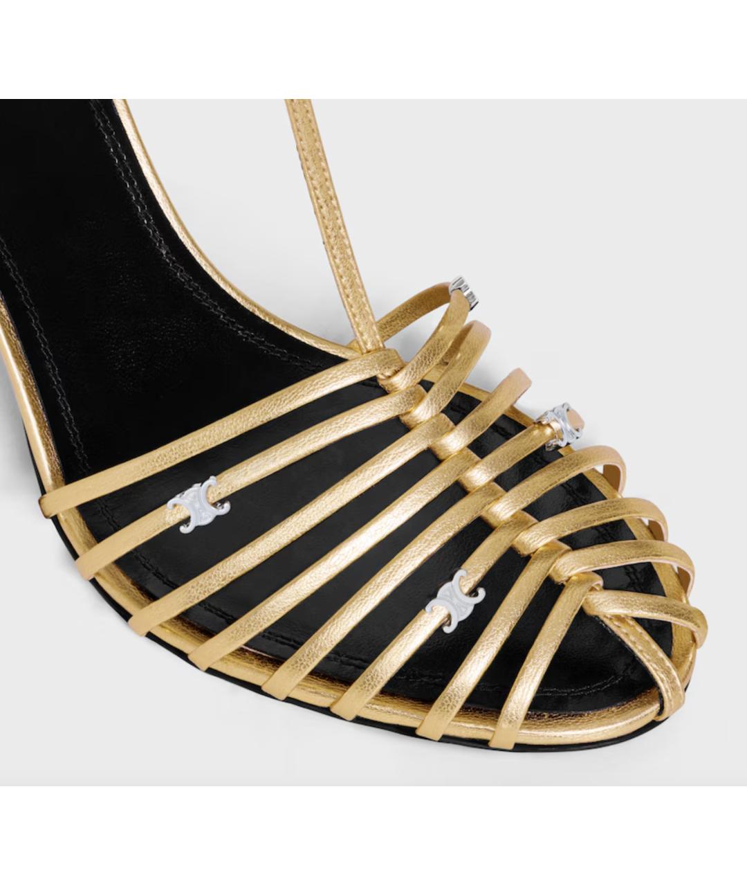 CELINE Золотые кожаные туфли, фото 3