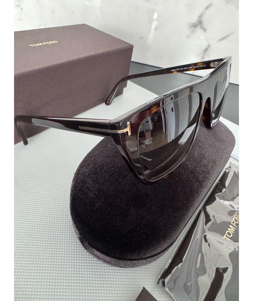 TOM FORD Коричневые пластиковые солнцезащитные очки, фото 7