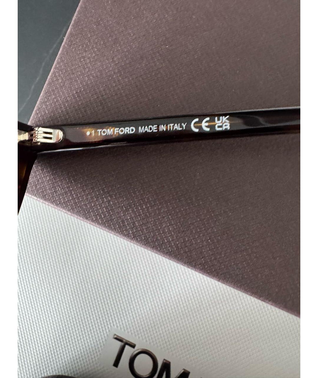 TOM FORD Коричневые пластиковые солнцезащитные очки, фото 3