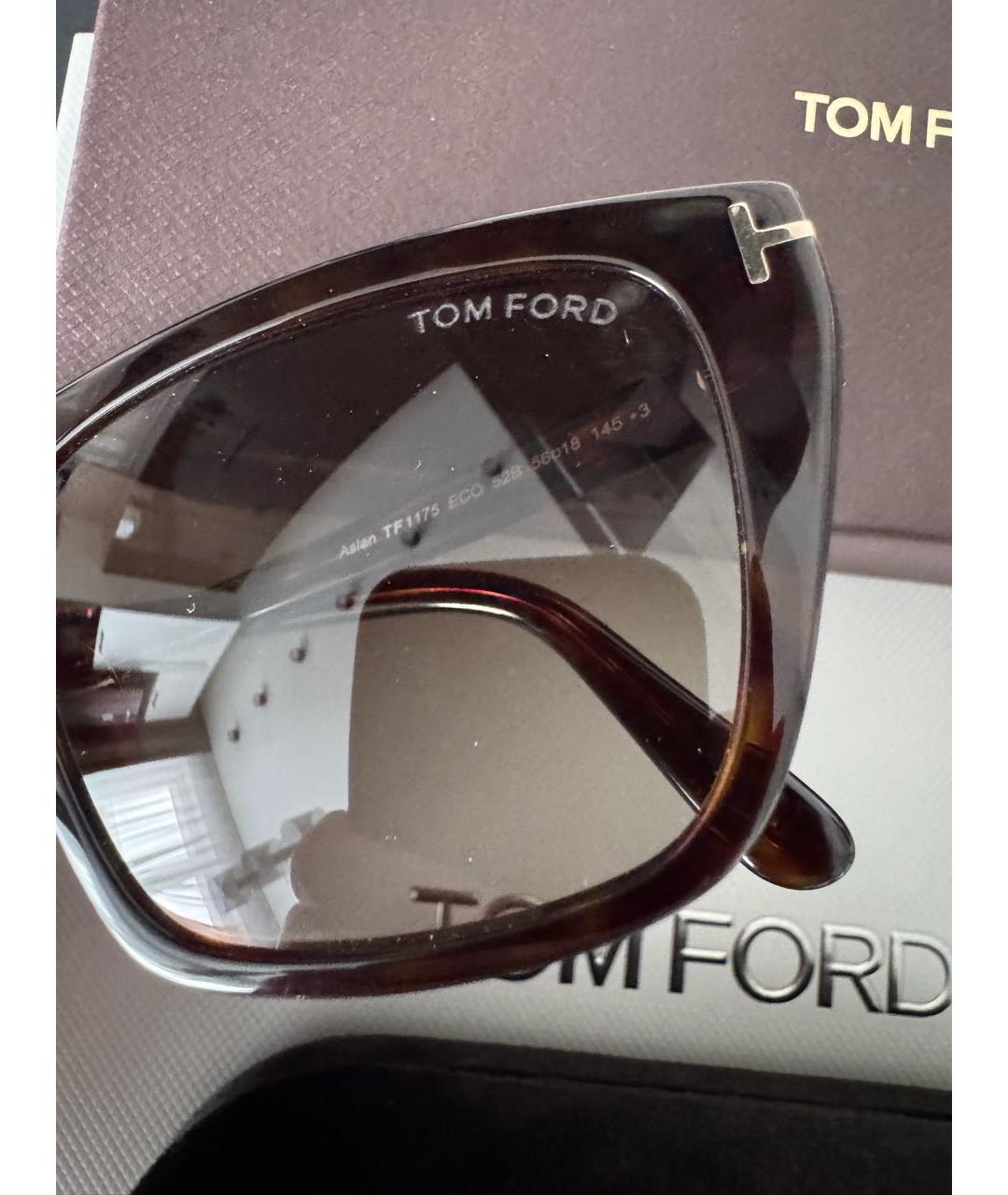 TOM FORD Коричневые пластиковые солнцезащитные очки, фото 5