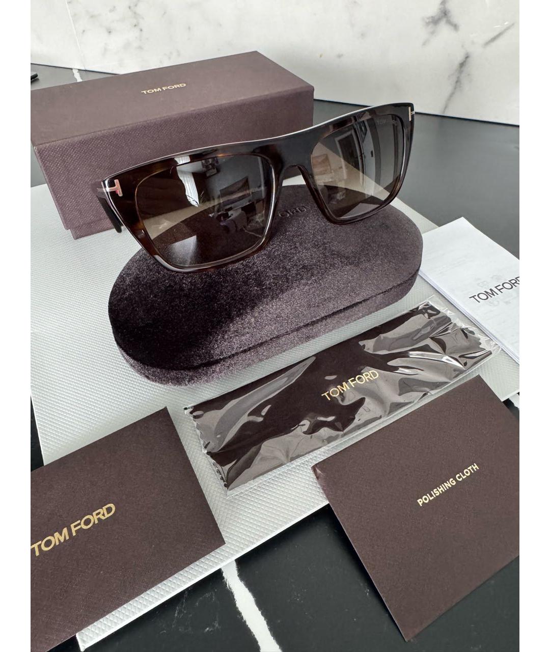 TOM FORD Коричневые пластиковые солнцезащитные очки, фото 6