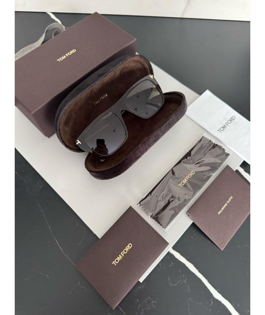 TOM FORD Коричневые пластиковые солнцезащитные очки, фото 2
