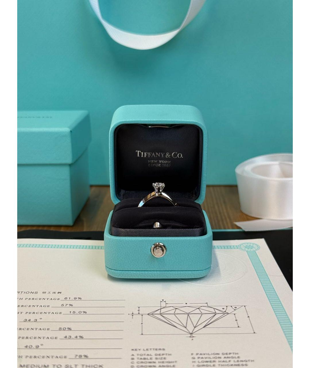 TIFFANY&CO Белое платиновое кольцо, фото 2