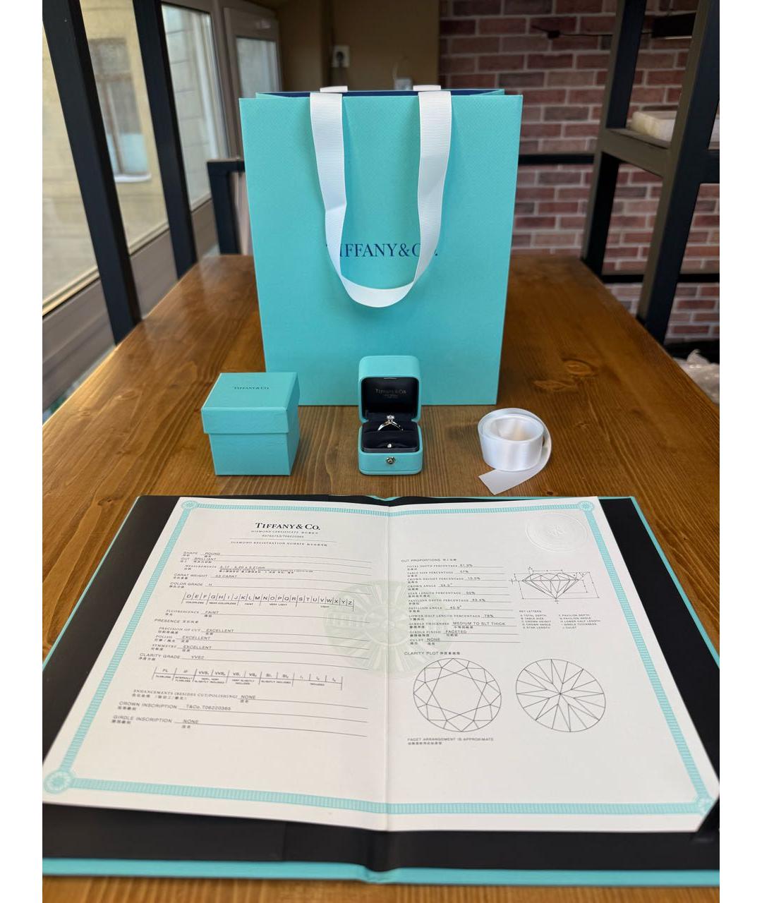 TIFFANY&CO Белое платиновое кольцо, фото 6