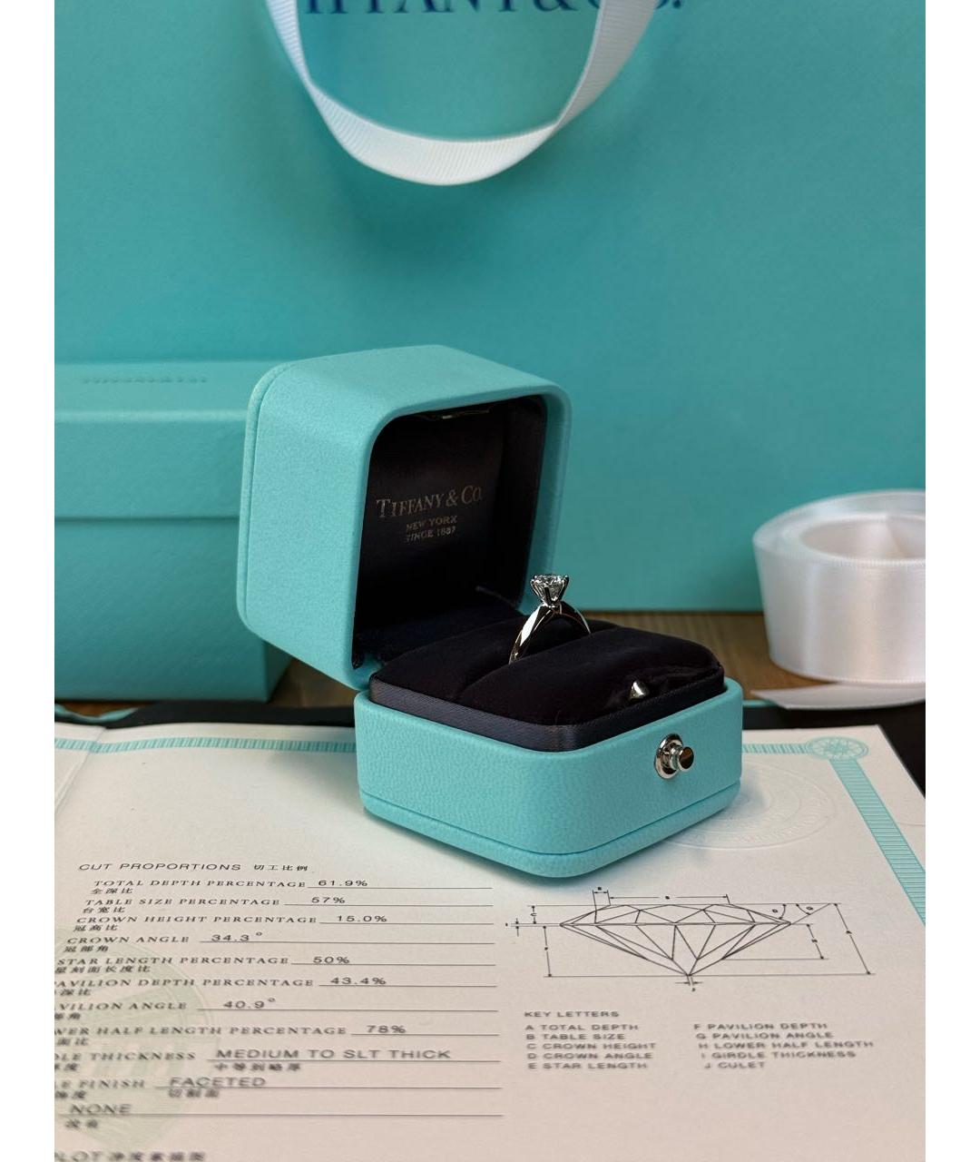 TIFFANY&CO Белое платиновое кольцо, фото 3