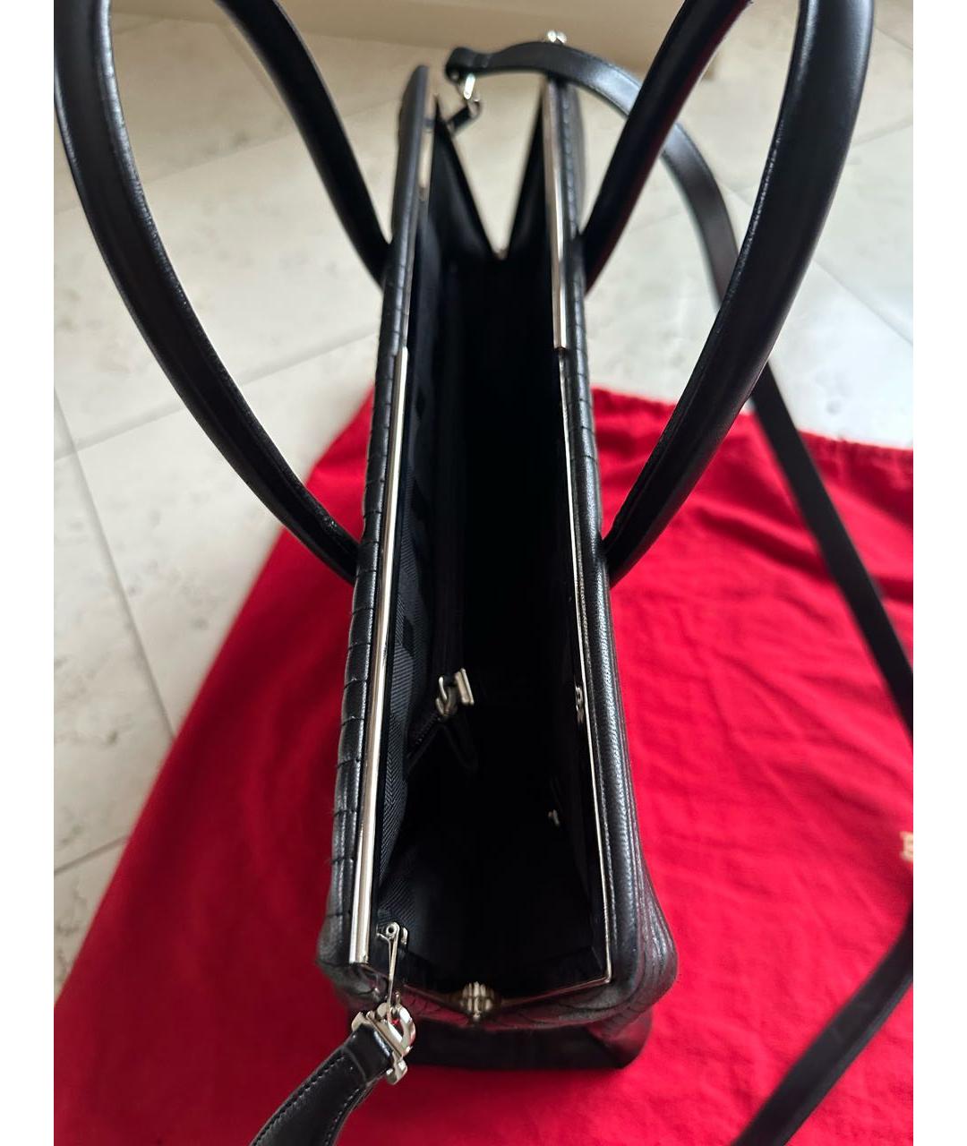 BALLY Черная кожаная сумка тоут, фото 4