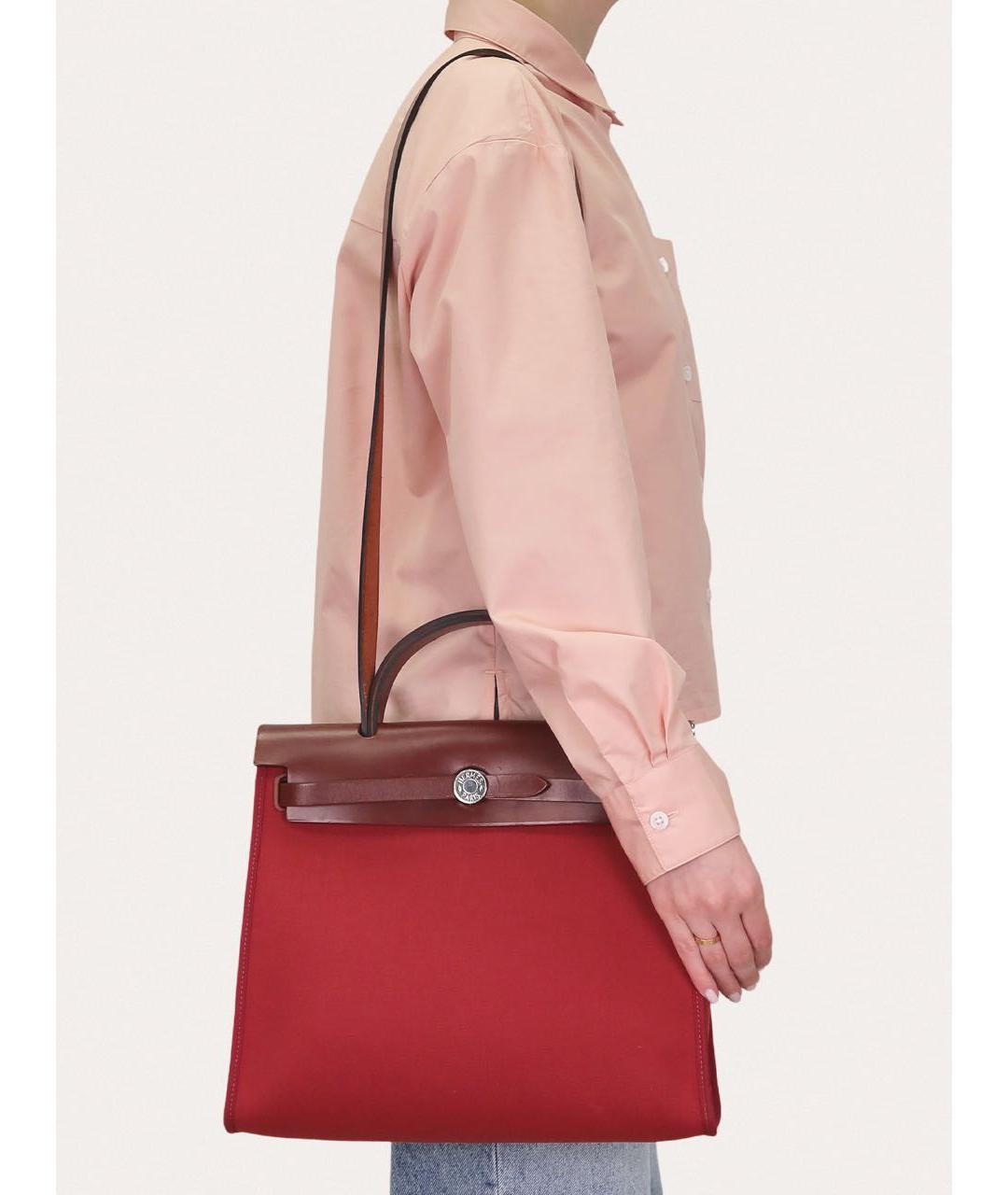 HERMES Красная кожаная сумка через плечо, фото 8