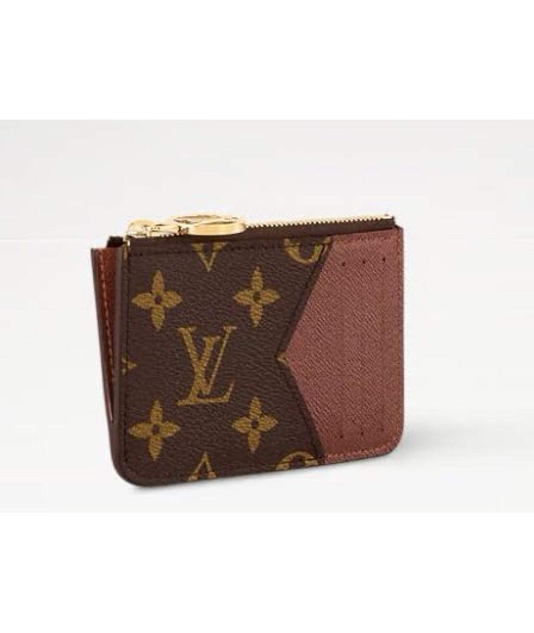 LOUIS VUITTON Коричневая кожаная визитница, фото 3