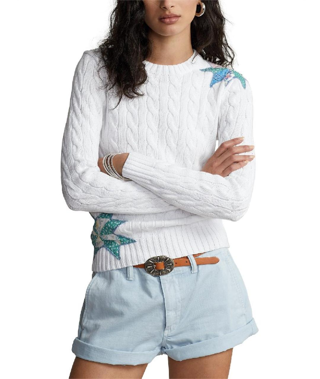 POLO RALPH LAUREN Белый хлопковый джемпер / свитер, фото 5