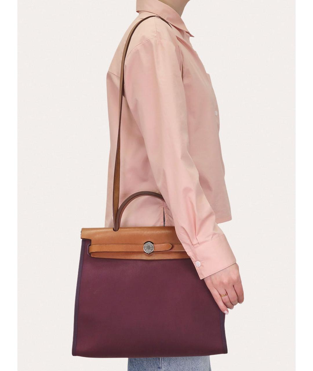 HERMES Фиолетовая кожаная сумка через плечо, фото 8
