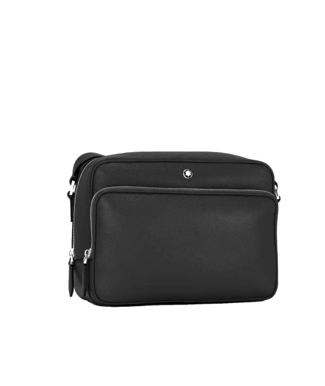 MONTBLANC Черная кожаная сумка на плечо, фото 2