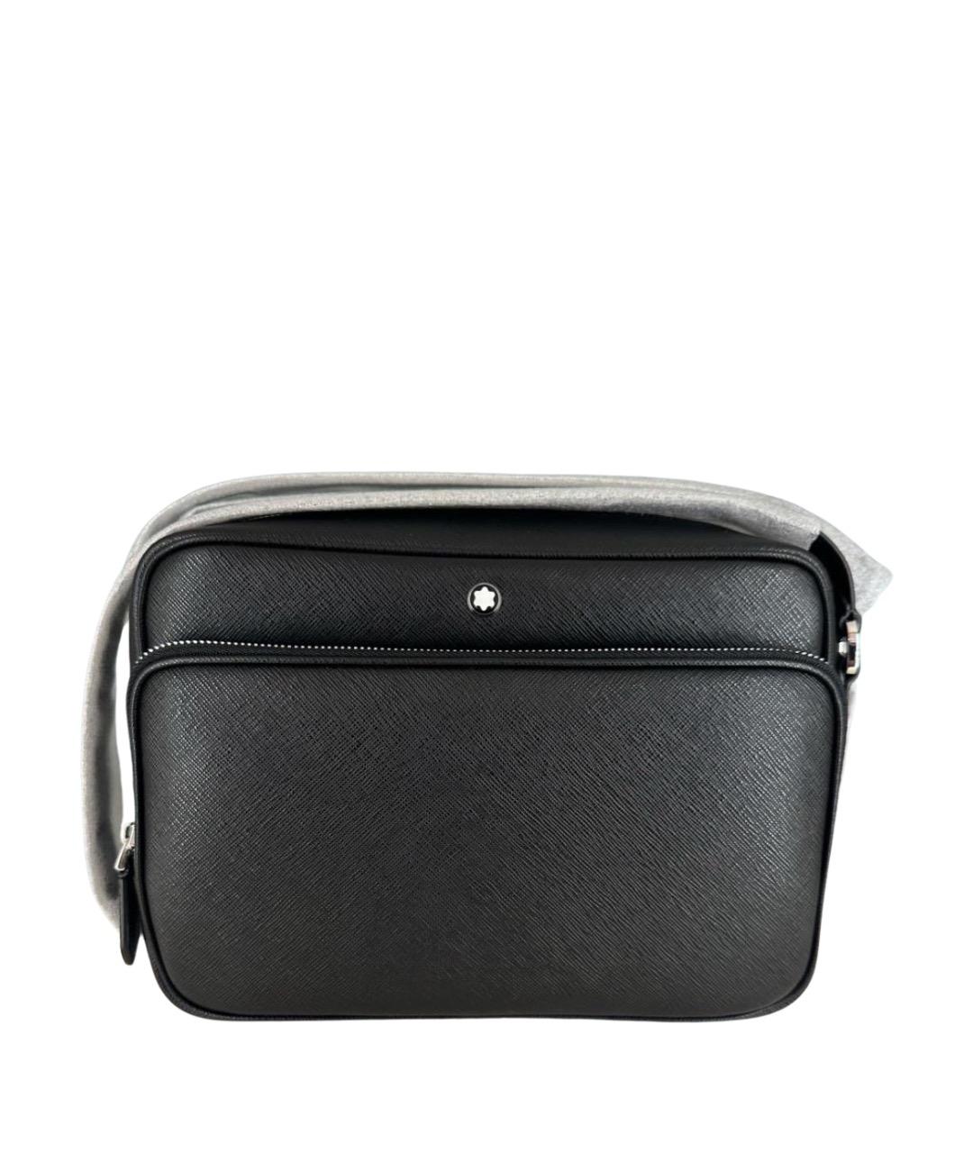 MONTBLANC Черная кожаная сумка на плечо, фото 1