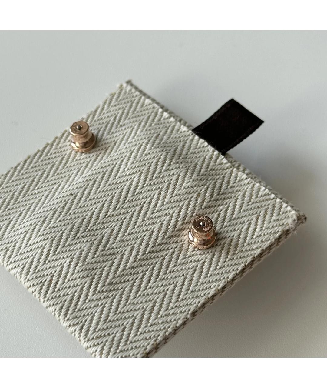 HERMES Белые металлические серьги, фото 5