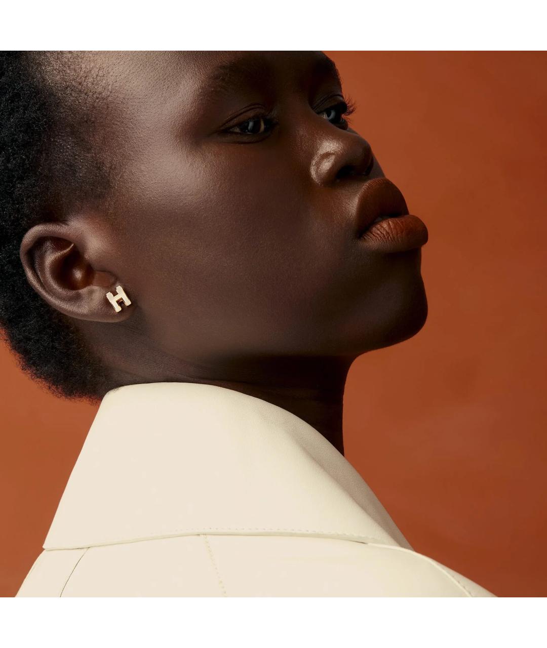 HERMES Белые металлические серьги, фото 6