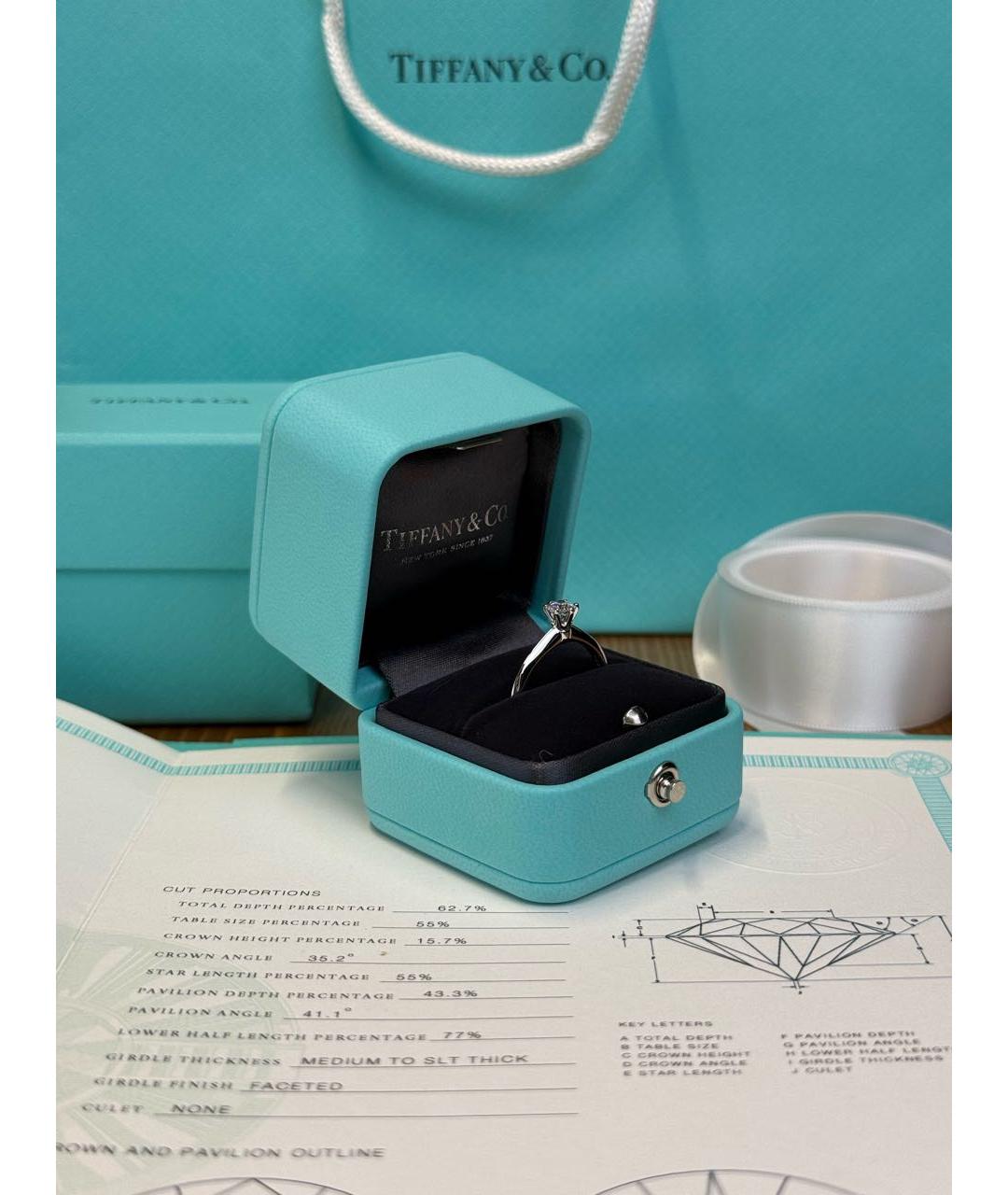 TIFFANY&CO Белое платиновое кольцо, фото 3