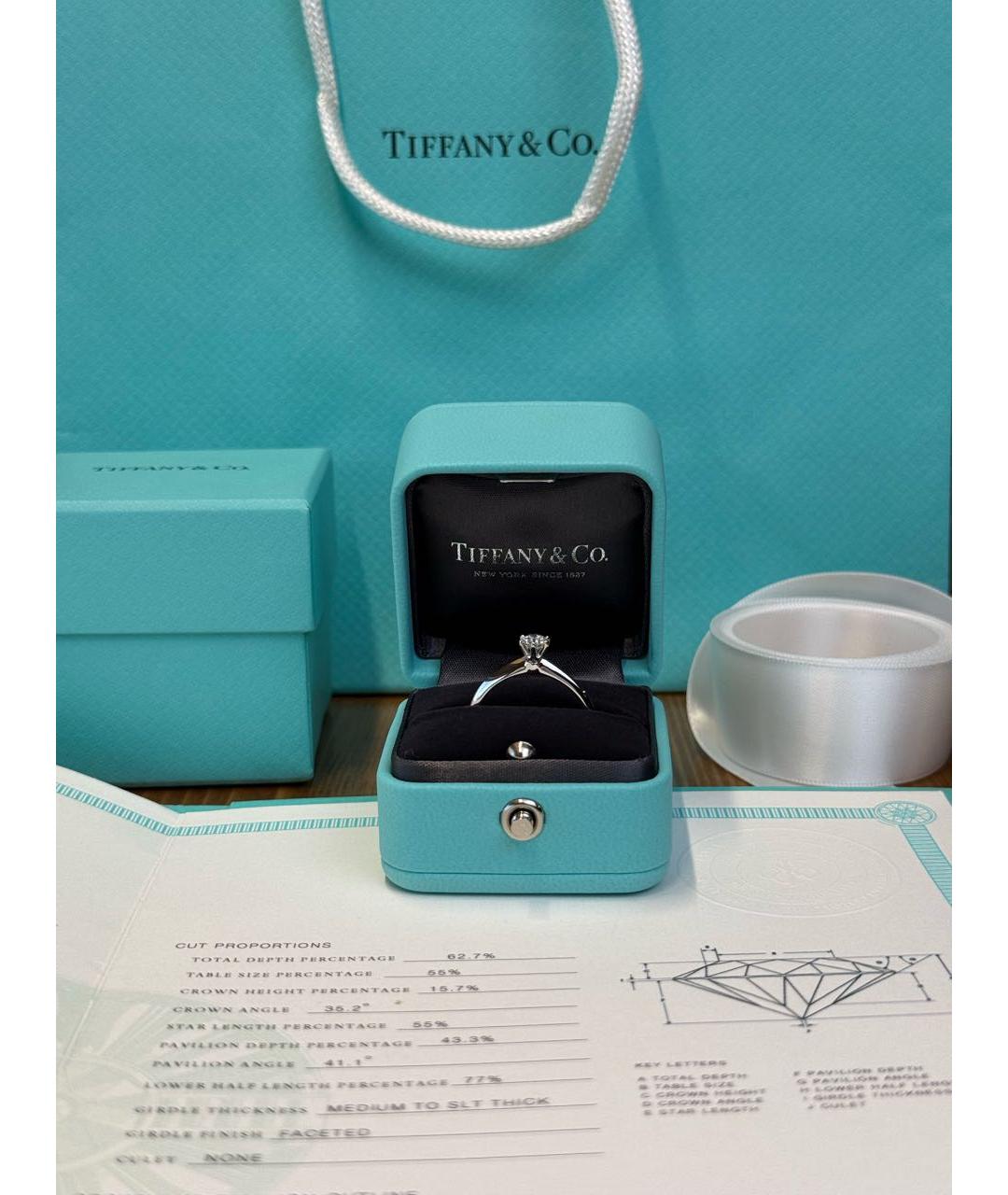 TIFFANY&CO Белое платиновое кольцо, фото 2