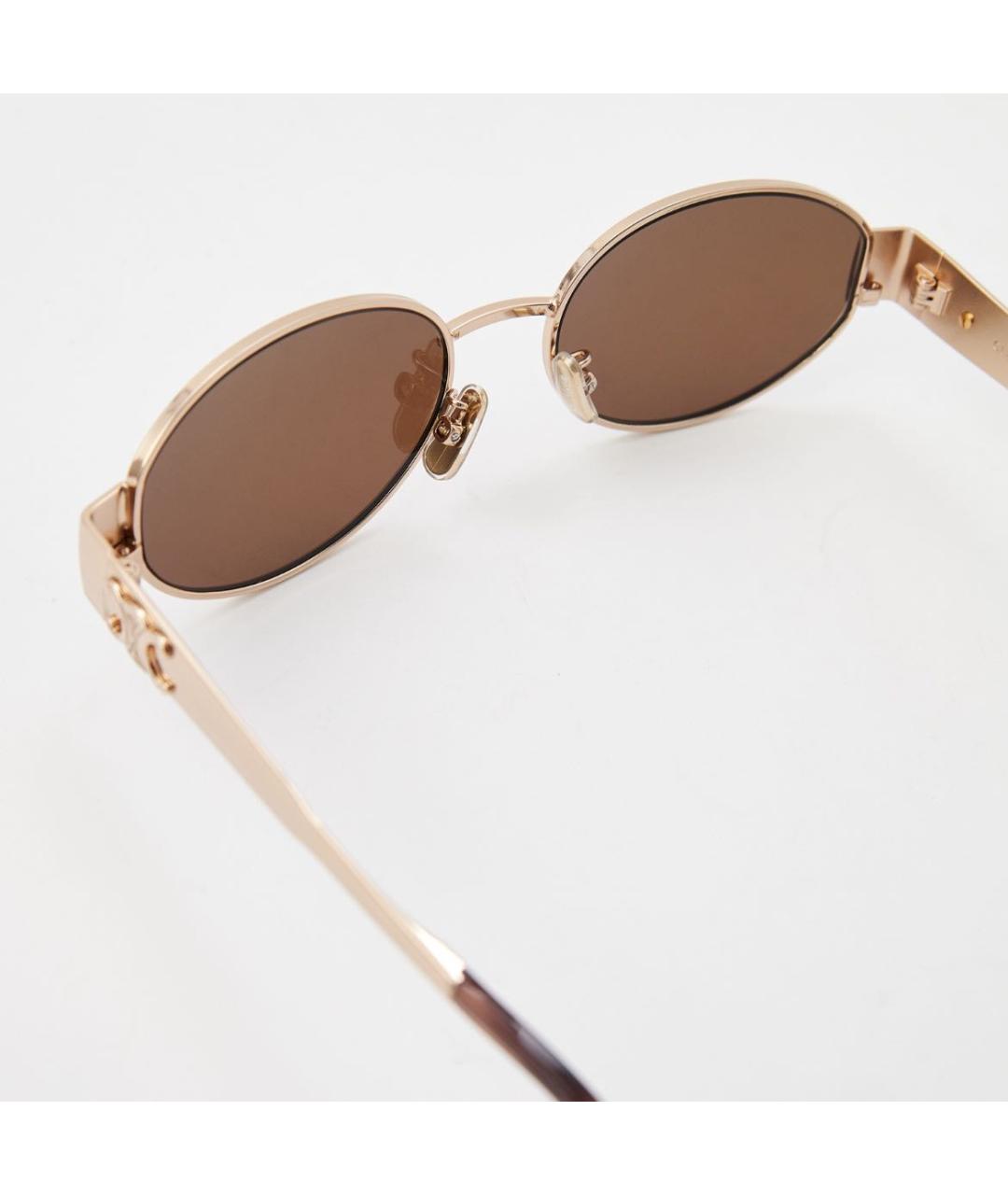 CELINE Золотые металлические солнцезащитные очки, фото 4