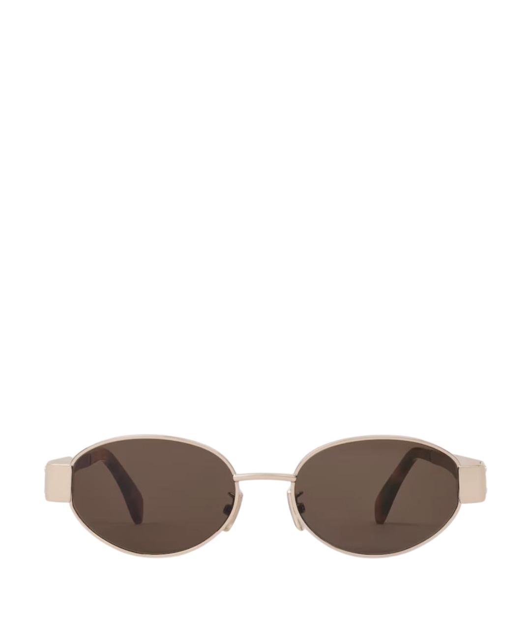 CELINE Золотые металлические солнцезащитные очки, фото 1