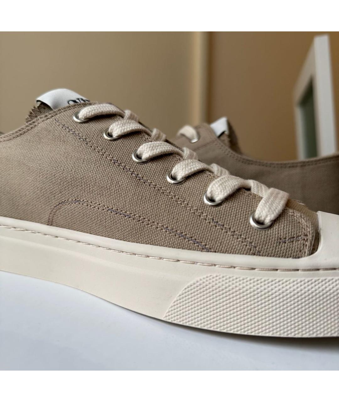 VIVIENNE WESTWOOD Бежевые текстильные низкие кроссовки / кеды, фото 5
