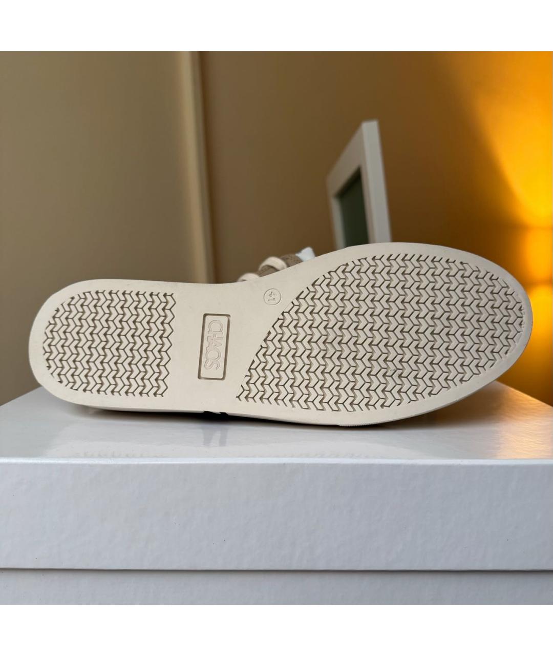 VIVIENNE WESTWOOD Бежевые текстильные низкие кроссовки / кеды, фото 8