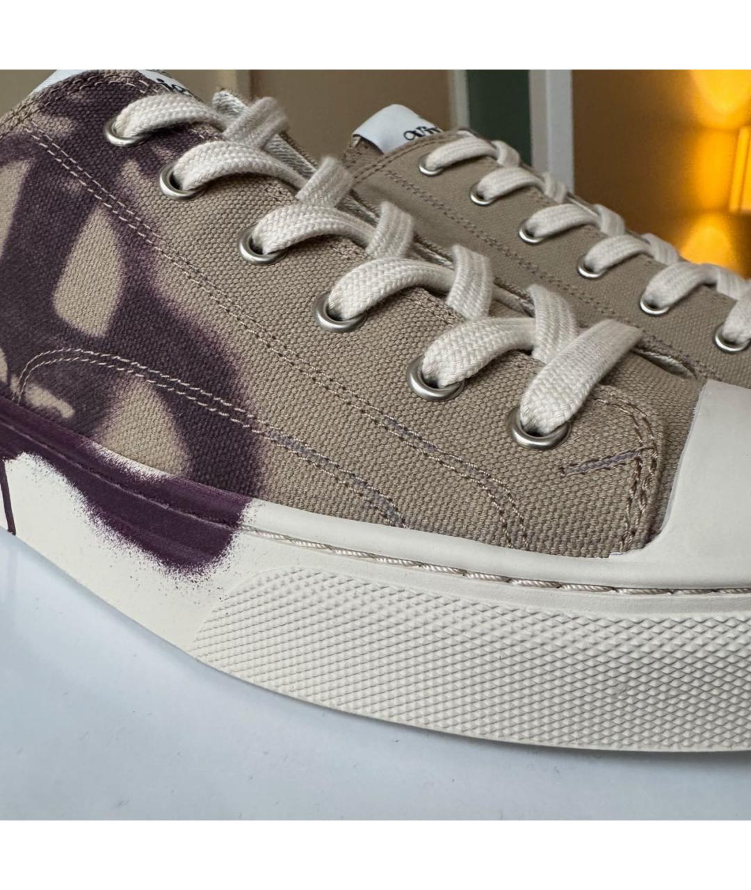 VIVIENNE WESTWOOD Бежевые текстильные низкие кроссовки / кеды, фото 3