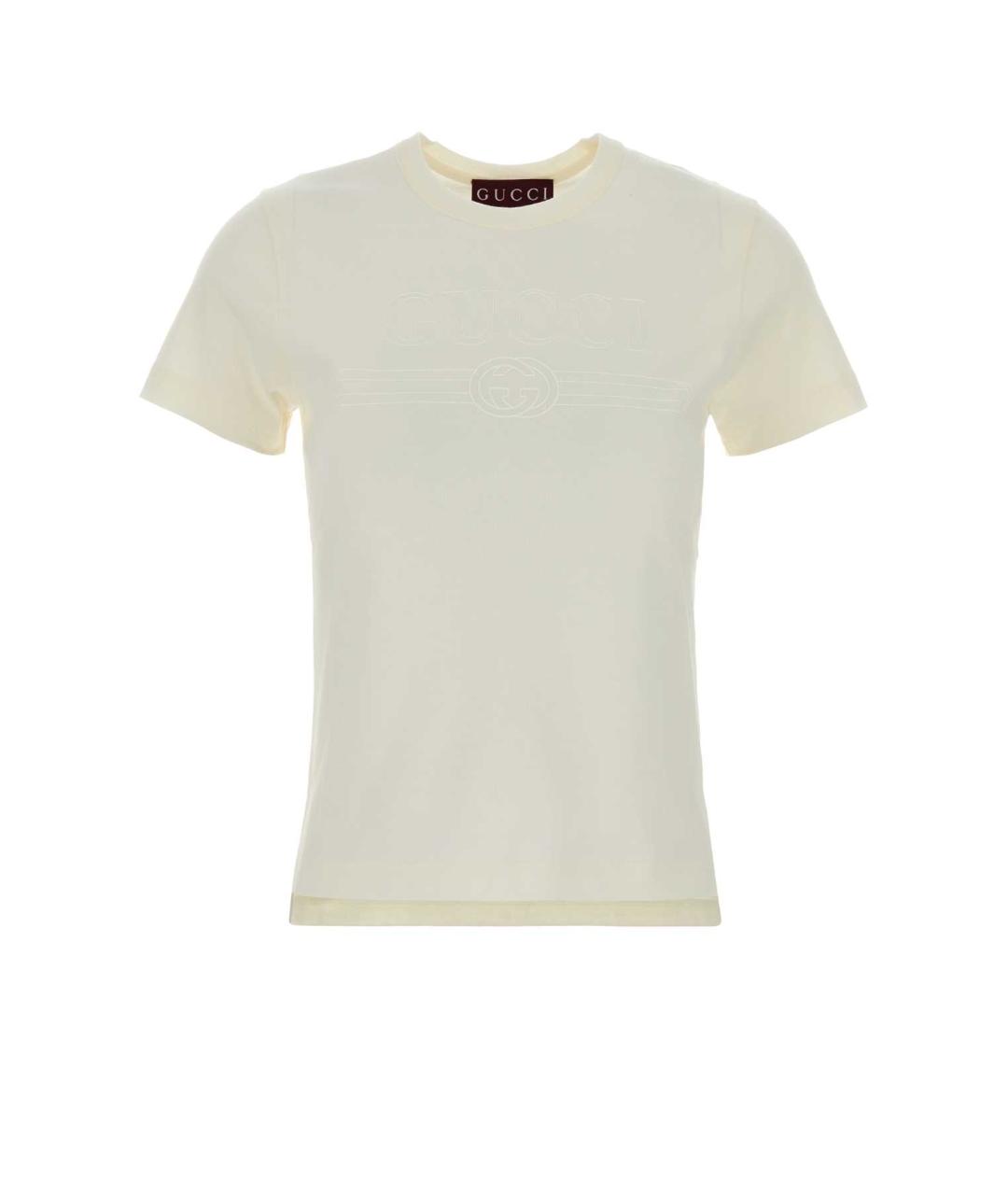 GUCCI Белая хлопковая футболка, фото 1