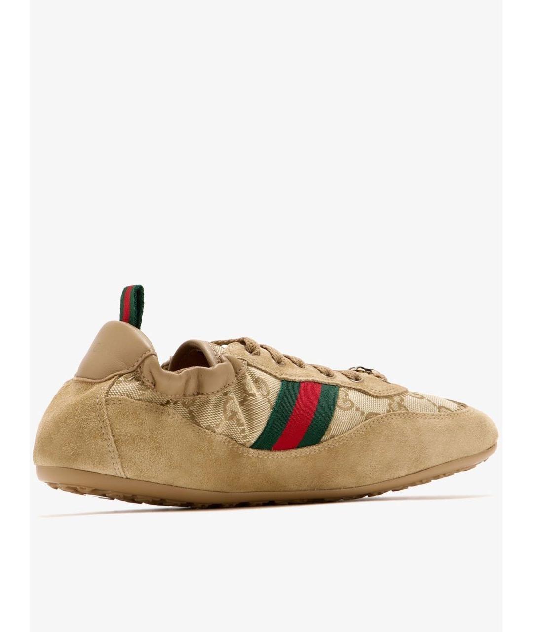 GUCCI Бежевые замшевые кеды, фото 3