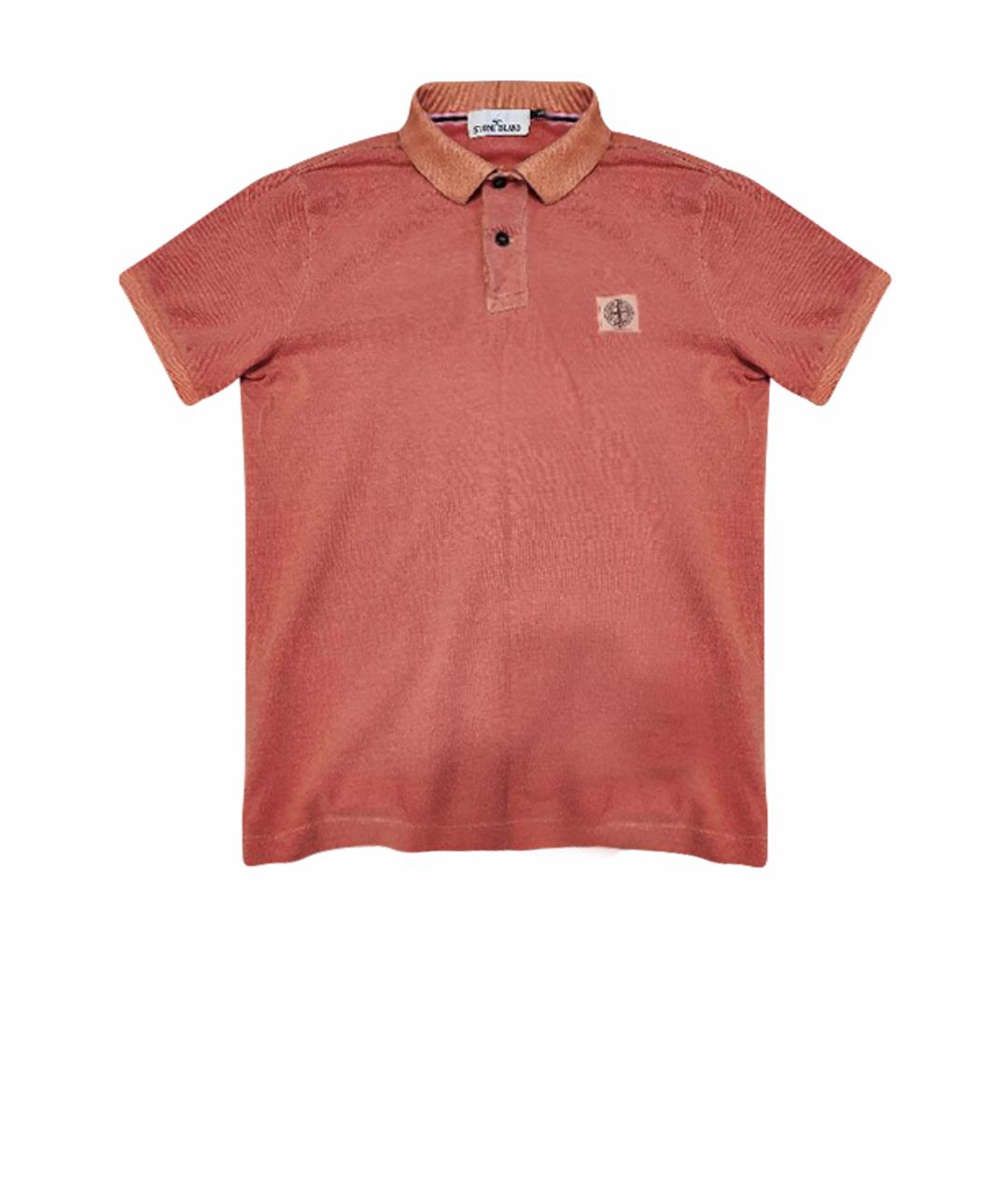 STONE ISLAND Коралловое хлопковое поло с коротким рукавом, фото 1
