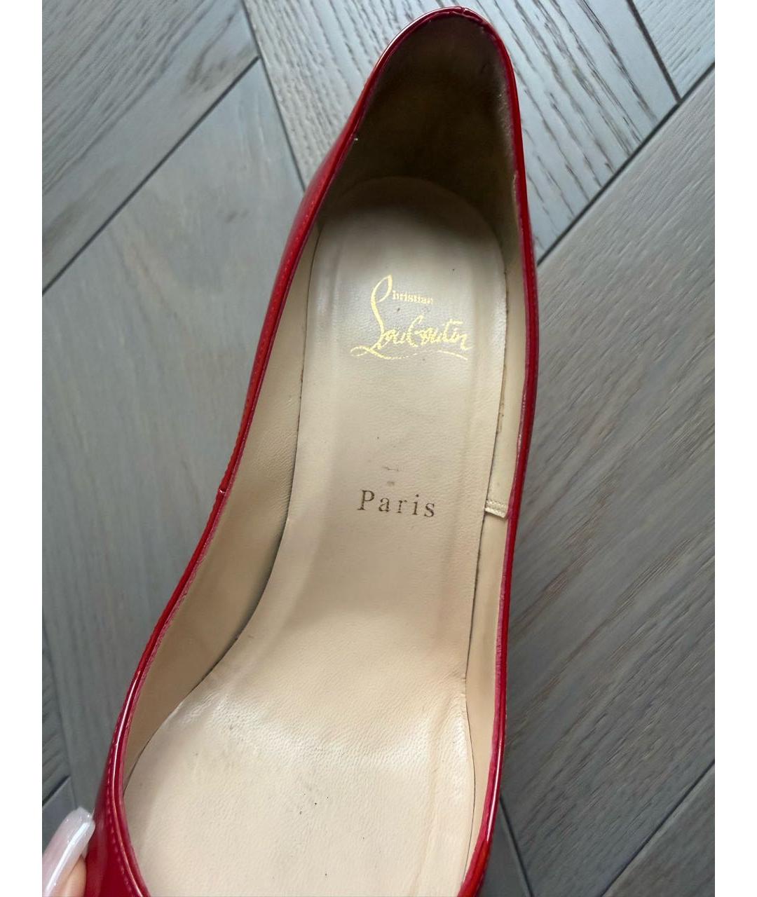 CHRISTIAN LOUBOUTIN Красные туфли из лакированной кожи, фото 5
