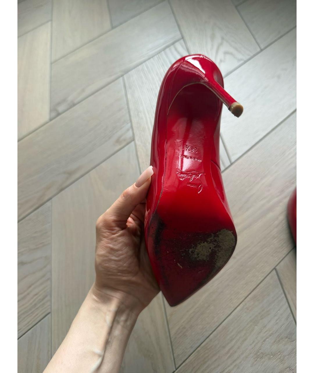 CHRISTIAN LOUBOUTIN Красные туфли из лакированной кожи, фото 4