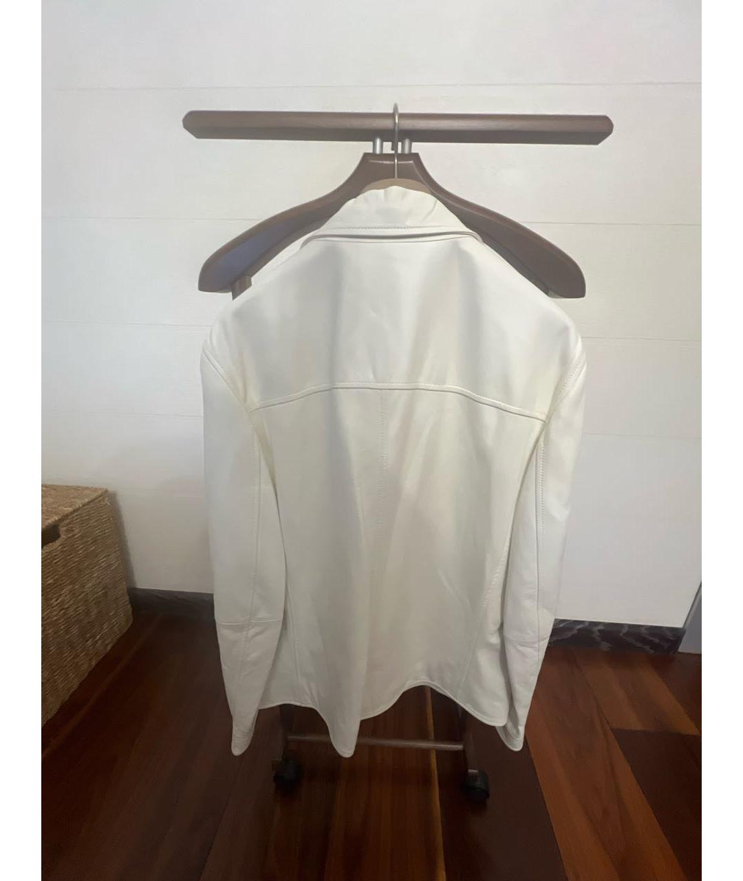 BRUNELLO CUCINELLI Белая кожаная куртка, фото 2