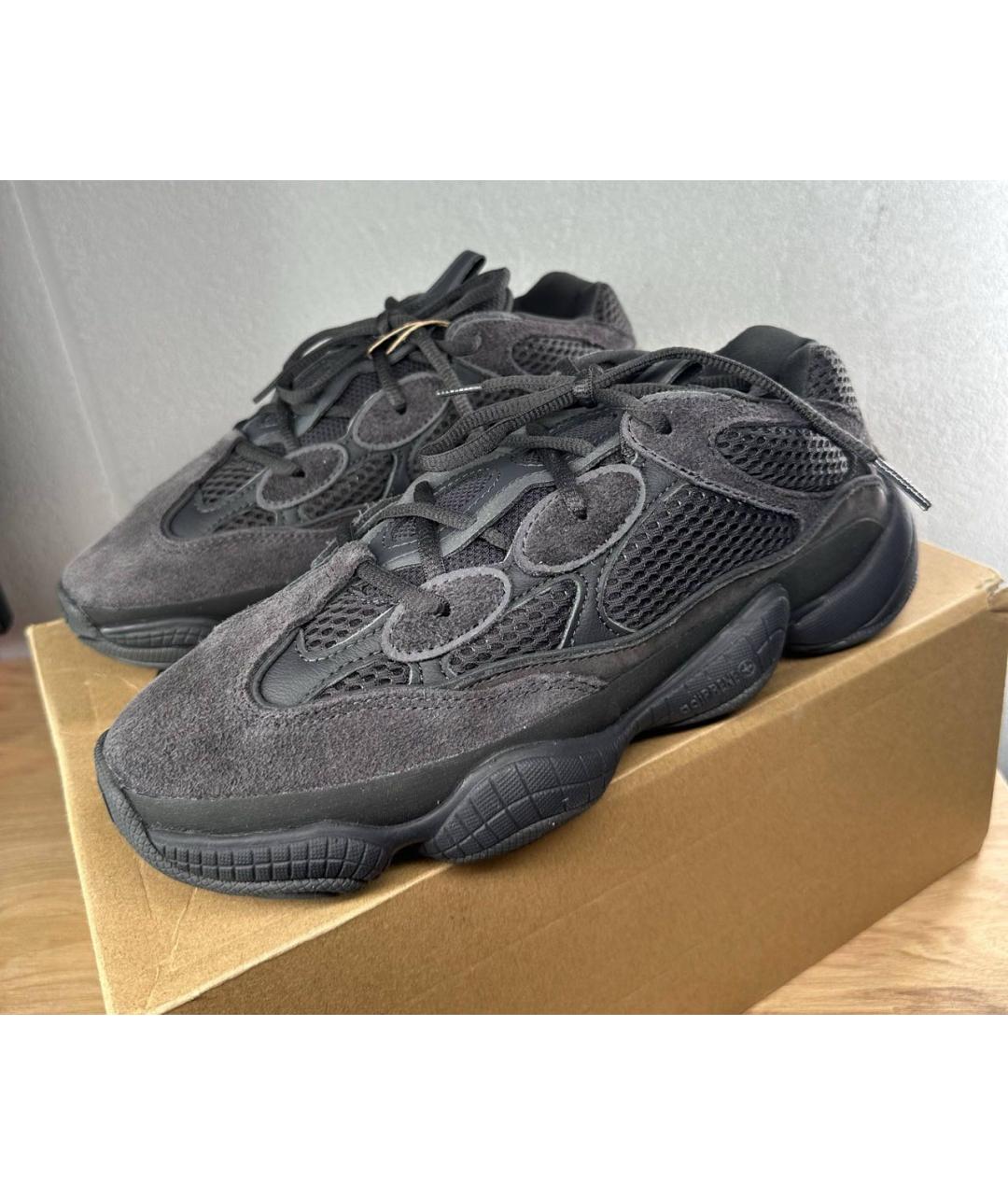 ADIDAS YEEZY Черные текстильные низкие кроссовки / кеды, фото 4