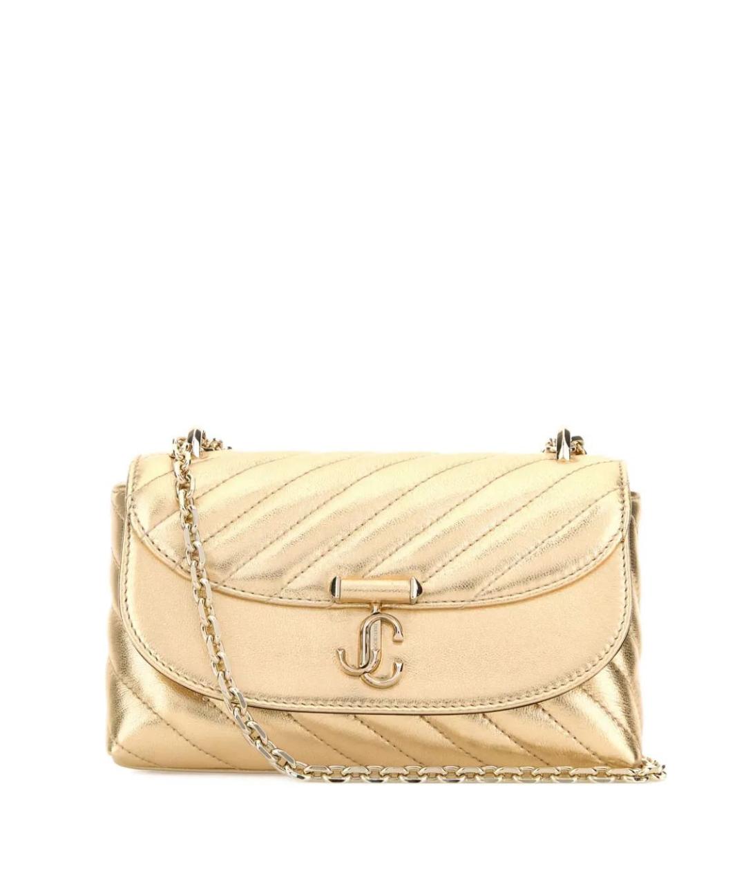 JIMMY CHOO Золотая кожаная сумка через плечо, фото 2